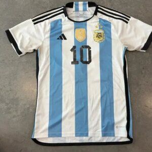 Vintage Y2K Adidas Argentina 2022-23 Messi Home Jersey 10 Soccer World Champ M